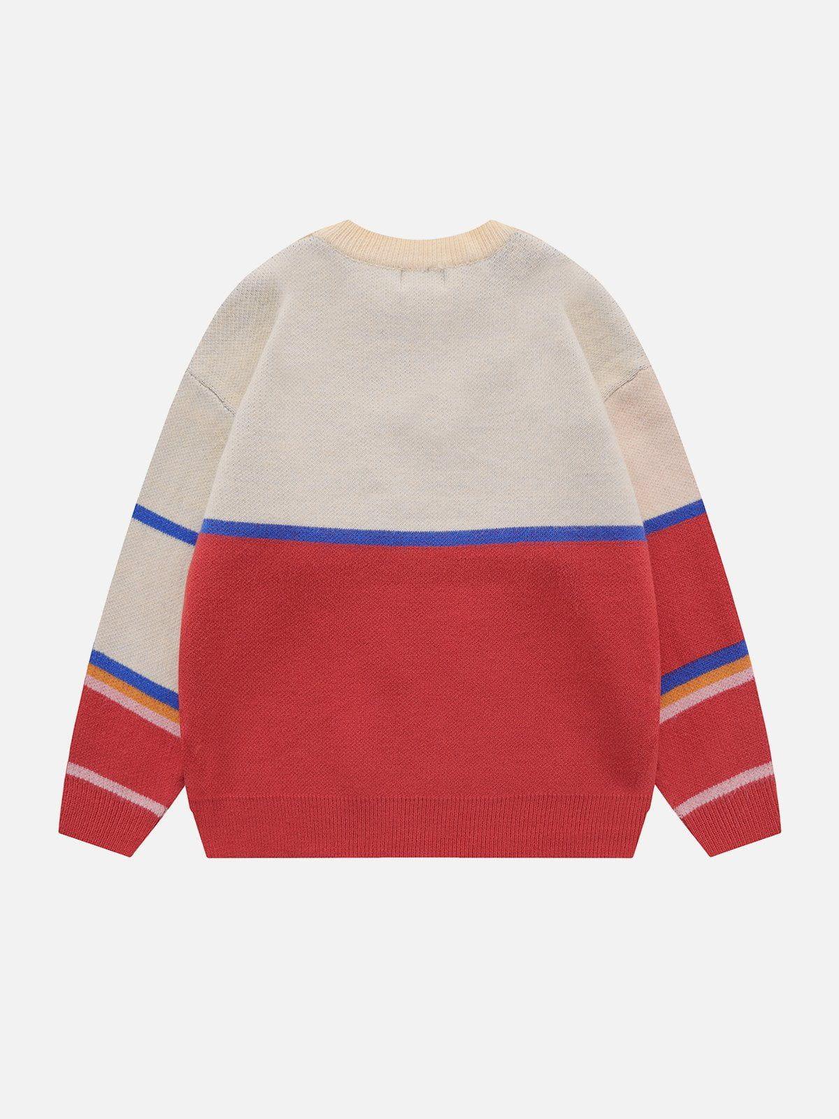 1984® - Flower Print Colorblock Sweater - 1984brand