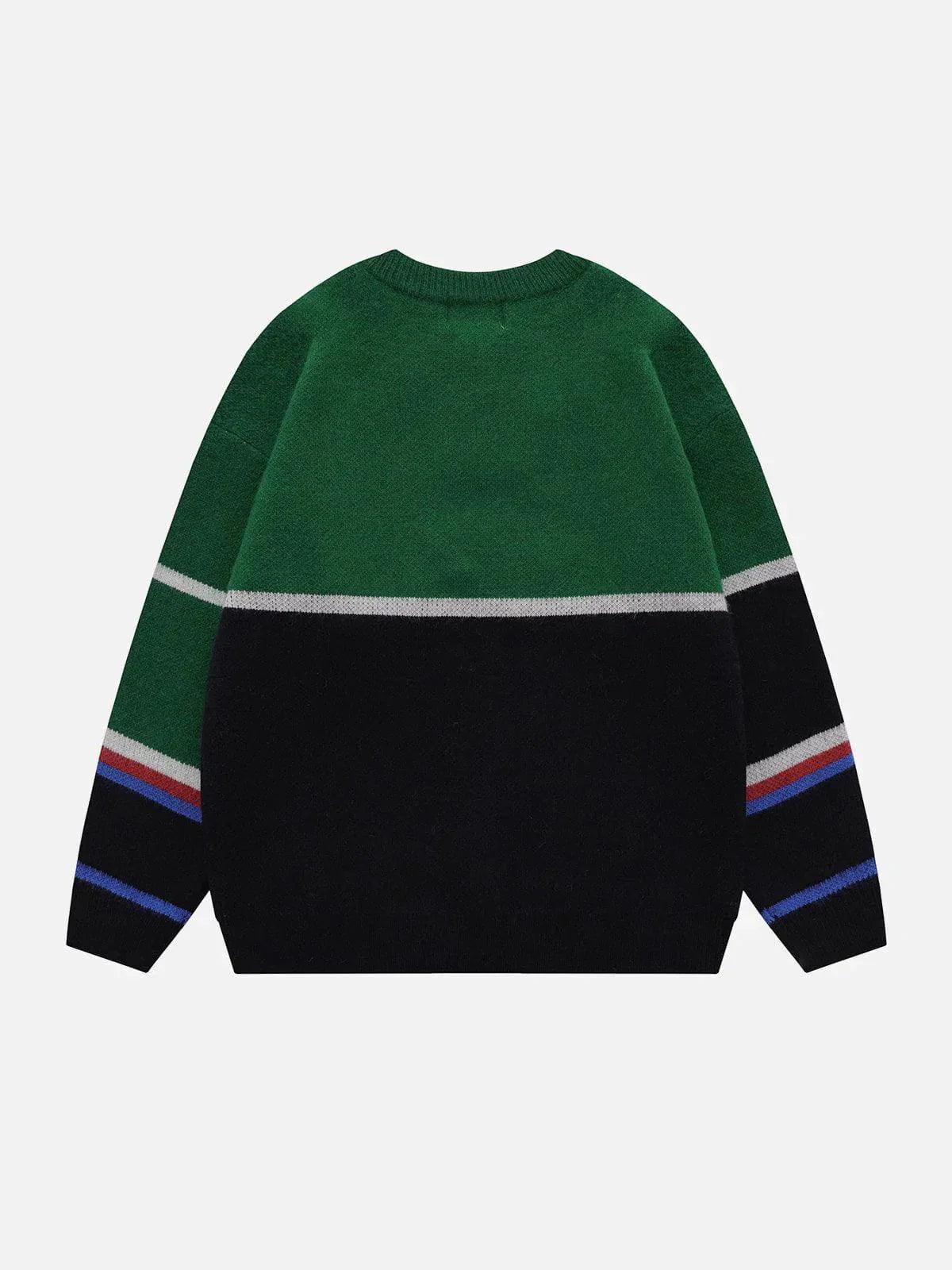 1984® - Flower Print Colorblock Sweater - 1984brand