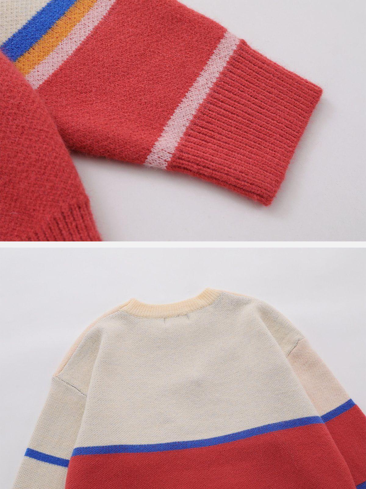 1984® - Flower Print Colorblock Sweater - 1984brand