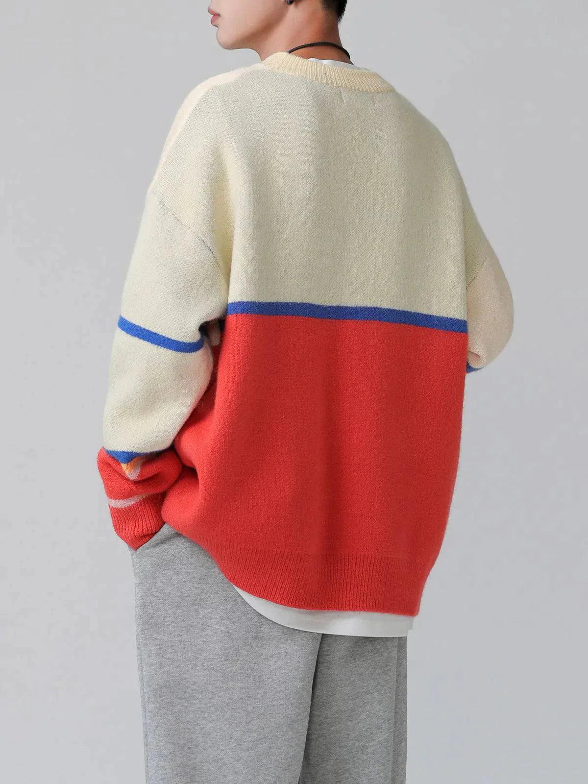 1984® - Flower Print Colorblock Sweater - 1984brand