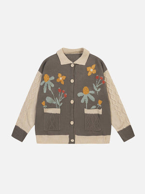 1984® - Flowers Knit Polo Cardigan 1984