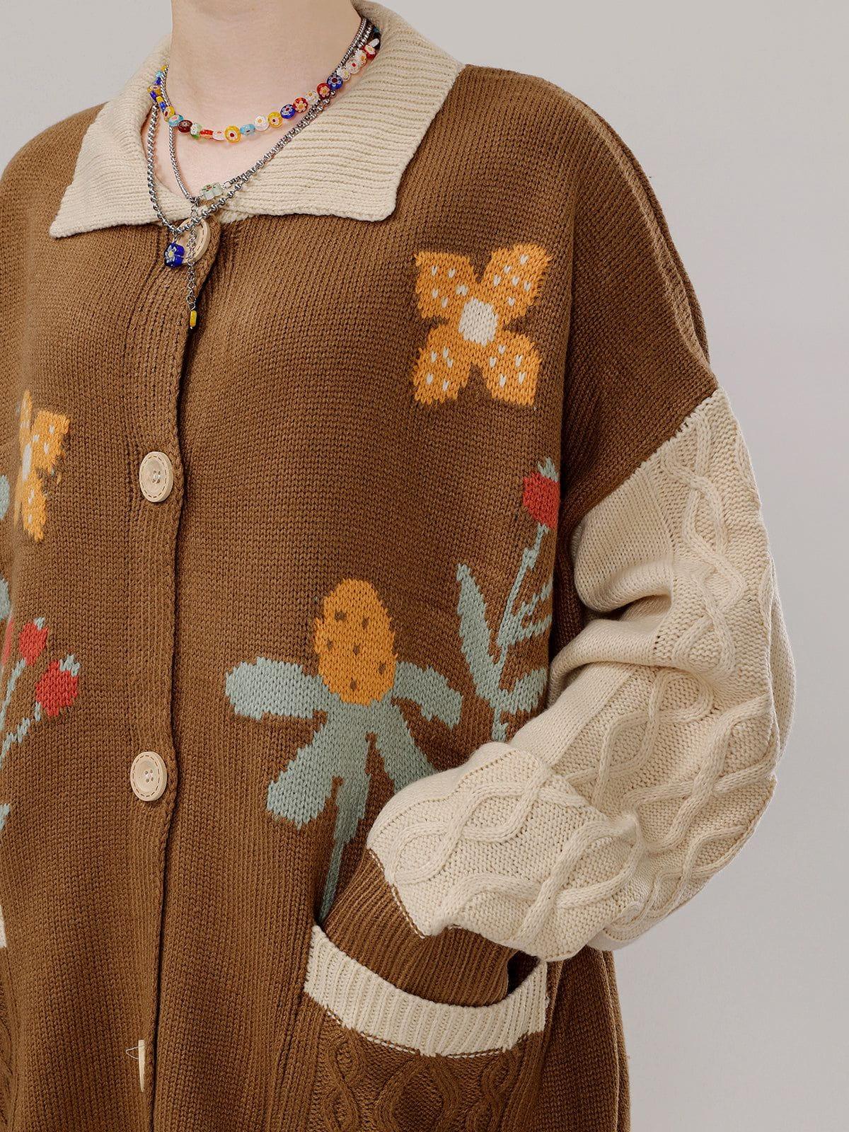 1984® - Flowers Knit Polo Cardigan 1984