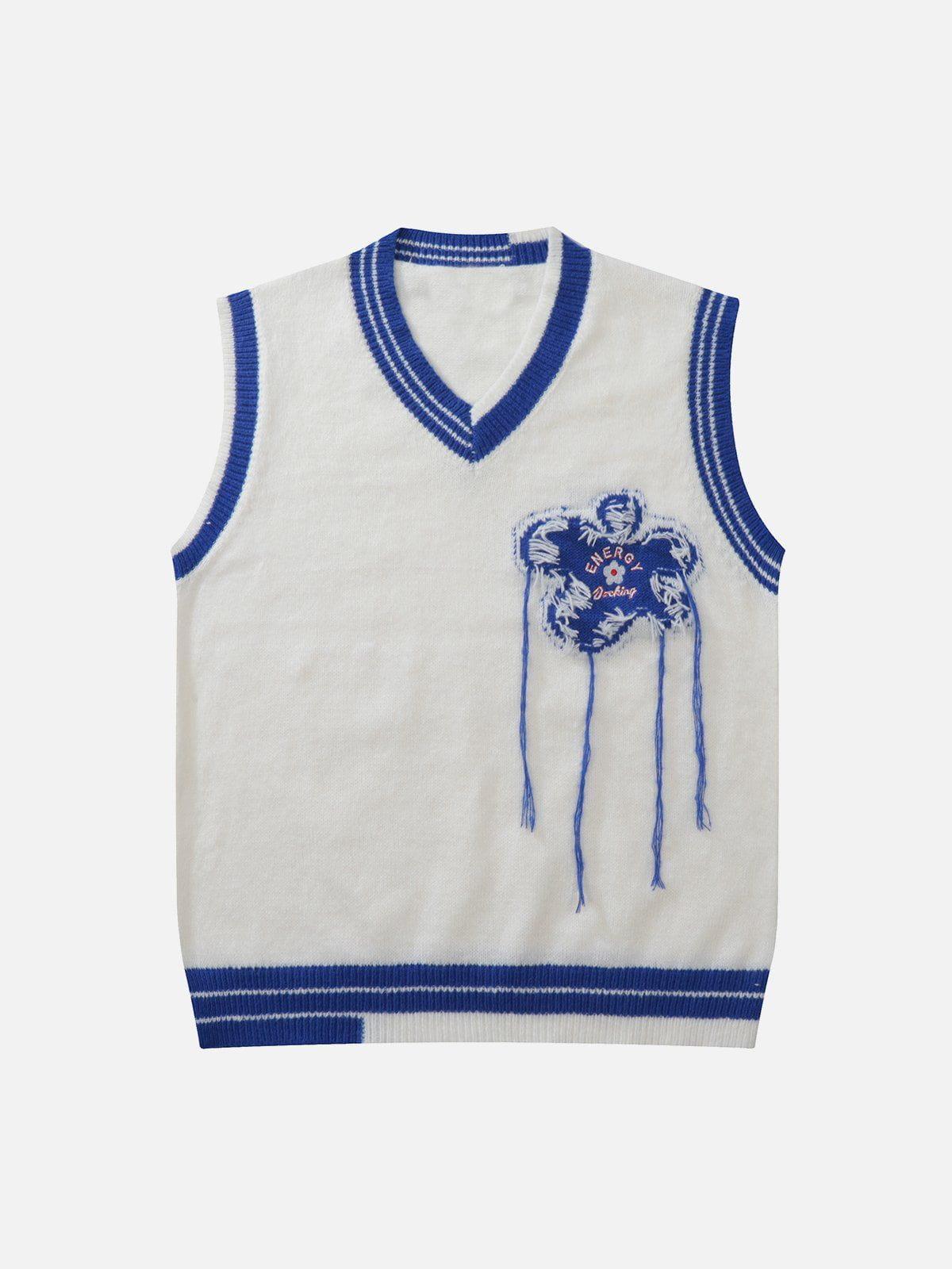 1984® - Fringe Floral Jacquard Sweater Vest - 1984brand