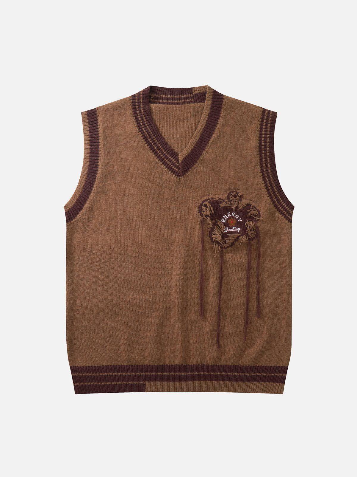 1984® - Fringe Floral Jacquard Sweater Vest - 1984brand