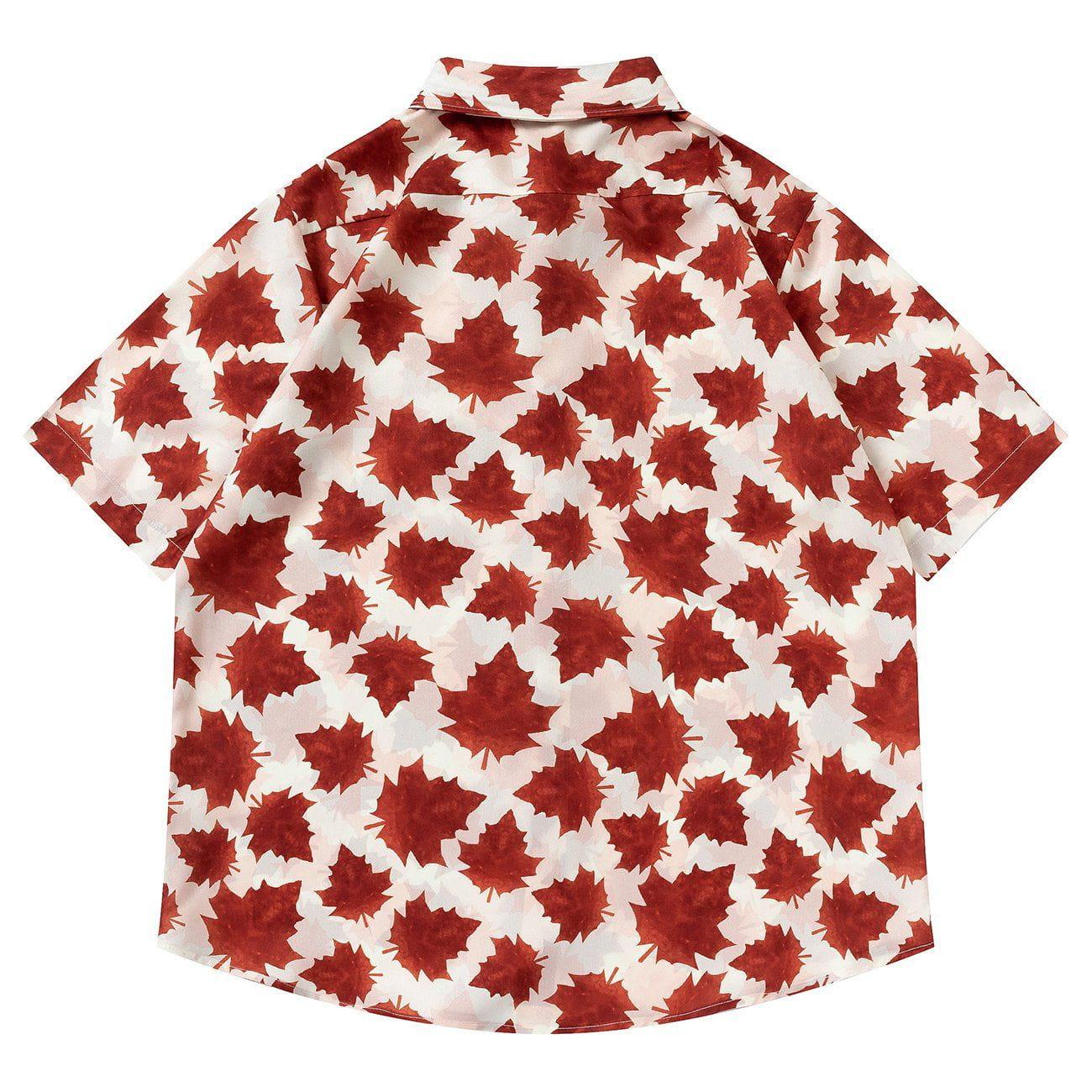 1984® - Full Maple Leaf Print Short Sleeve Shirt - 1984brand