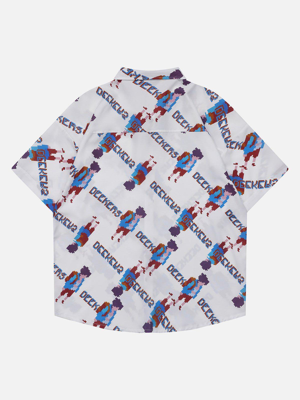 1984® - Full Print Pixel Cartoon Character Short Sleeve Shirt - 1984brand