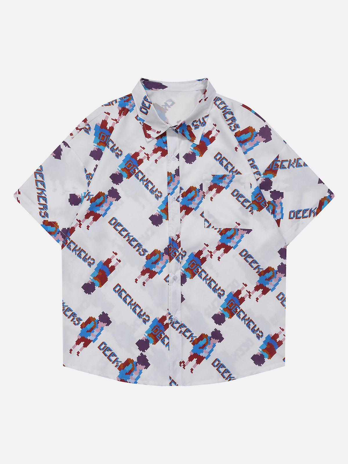 1984® - Full Print Pixel Cartoon Character Short Sleeve Shirt - 1984brand