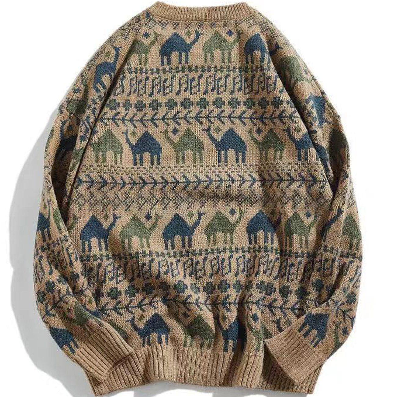 1984® - Geometric Camel Knit Sweater - 1984brand