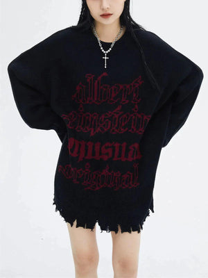 1984® - Gothic Letters Raw Edge Sweater - 1984brand