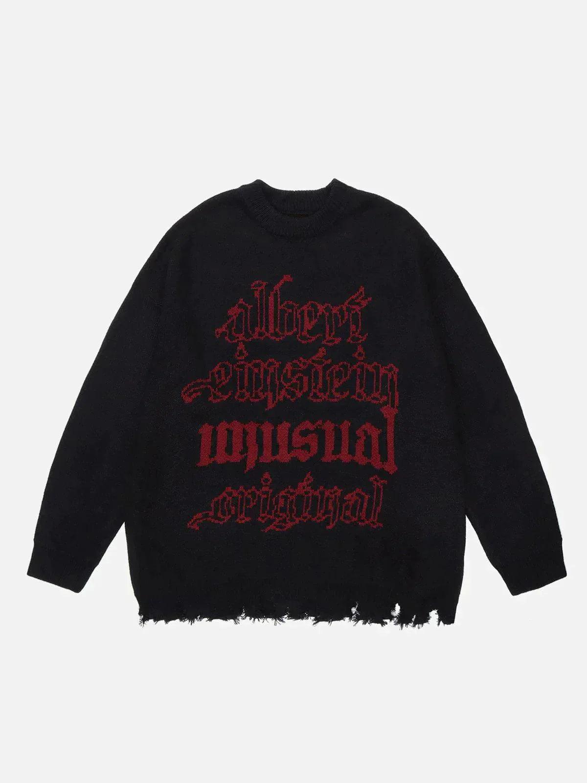 1984® - Gothic Letters Raw Edge Sweater - 1984brand