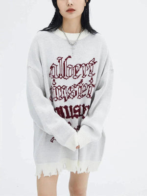 1984® - Gothic Letters Raw Edge Sweater - 1984brand