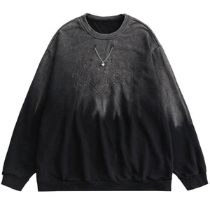 1984® - Gradient Embroidery Heart Chain Sweatshirt - 1984brand