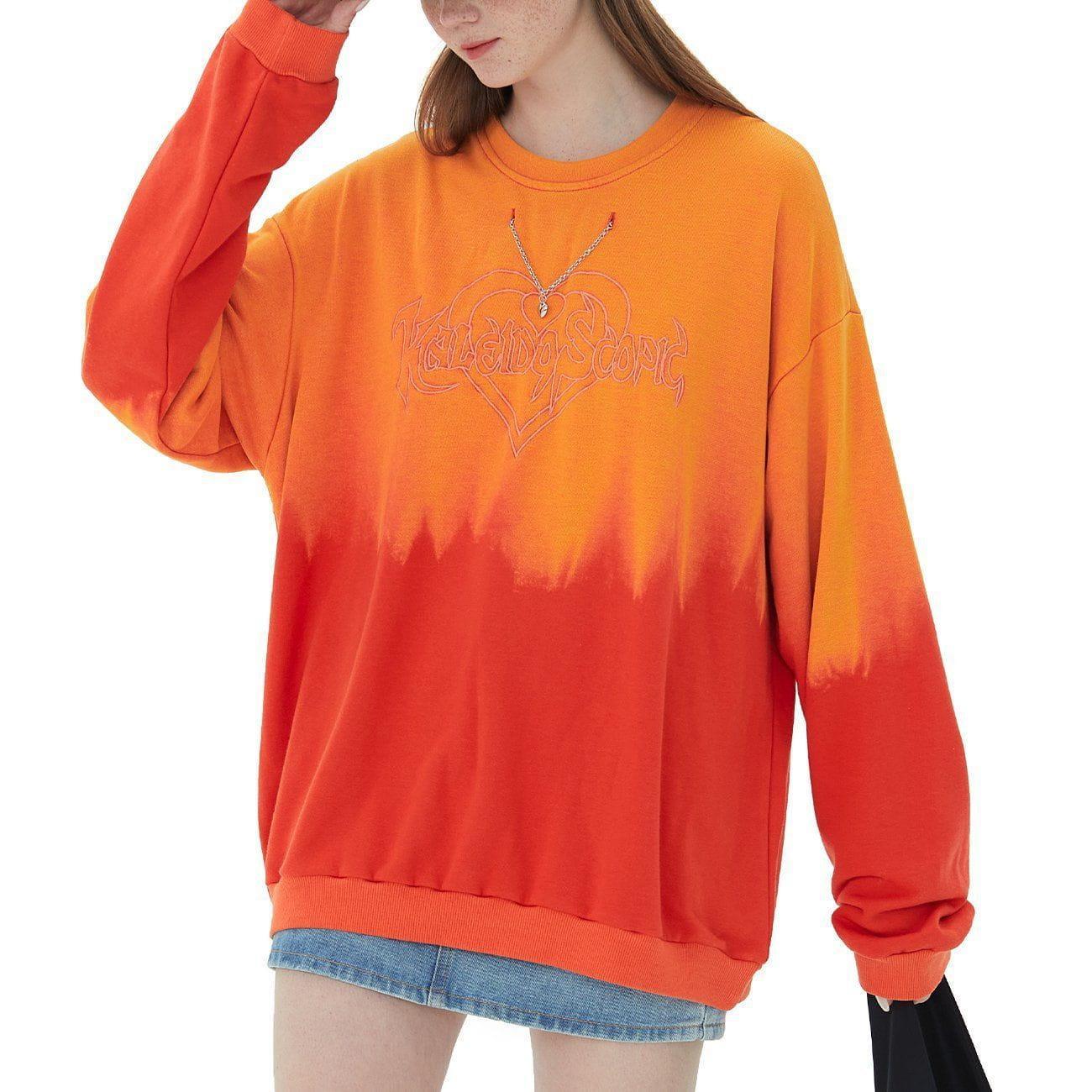 1984® - Gradient Embroidery Heart Chain Sweatshirt - 1984brand