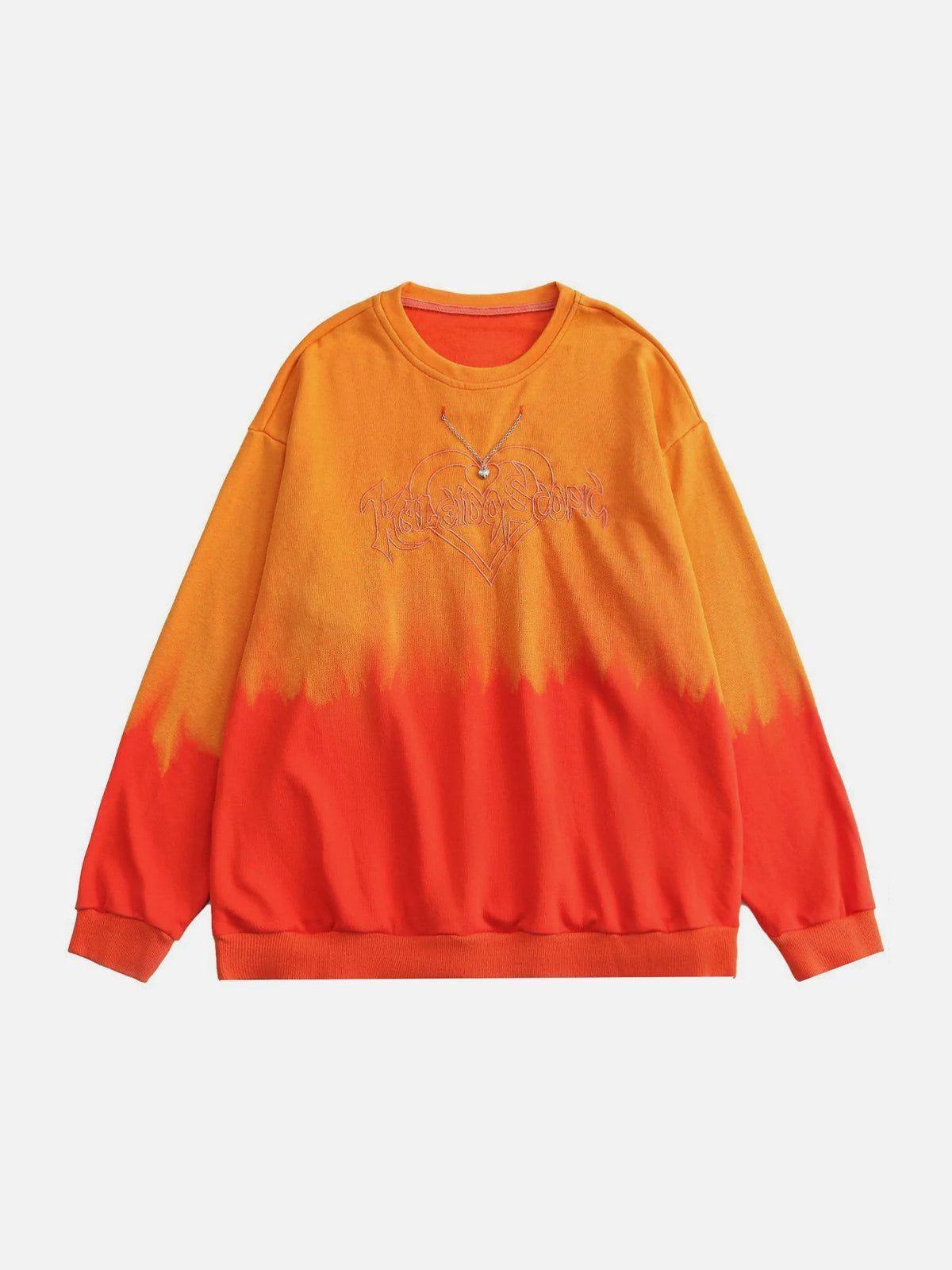1984® - Gradient Embroidery Heart Chain Sweatshirt - 1984brand