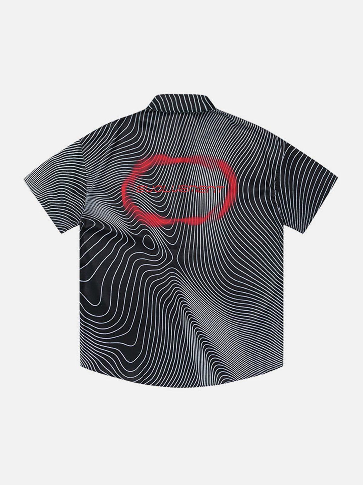 1984® - Gradient Psychedelic Line Short Sleeve Shirt - 1984brand