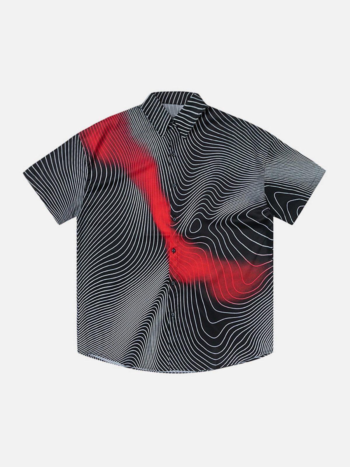 1984® - Gradient Psychedelic Line Short Sleeve Shirt - 1984brand