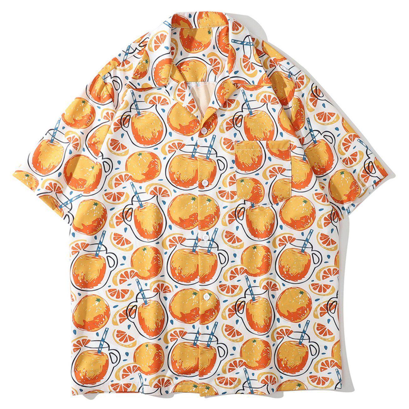 1984® - Grapefruit Print Short-sleeved Shirt - 1984brand