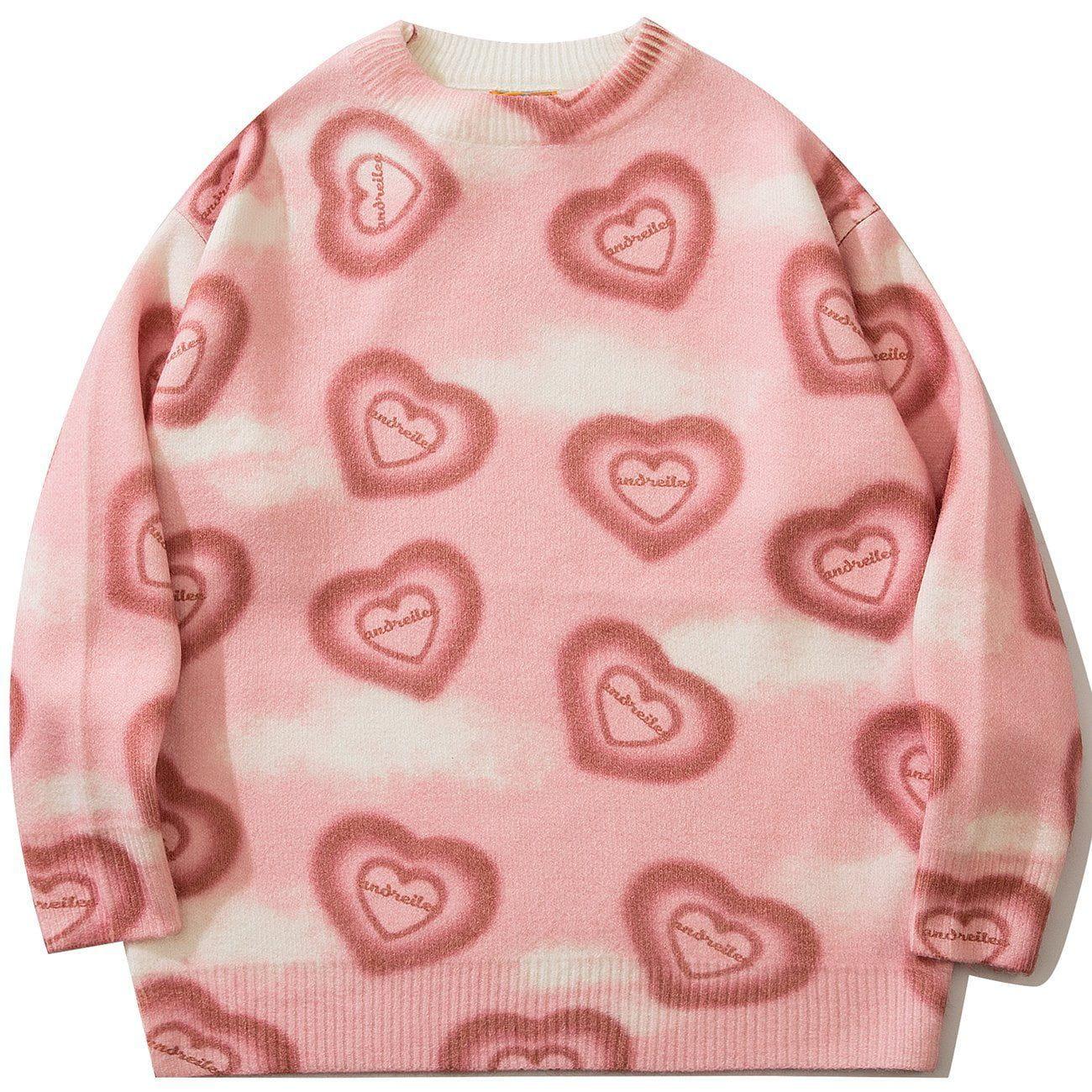 1984® - Heart Pattern Tie-dye Sweater - 1984brand