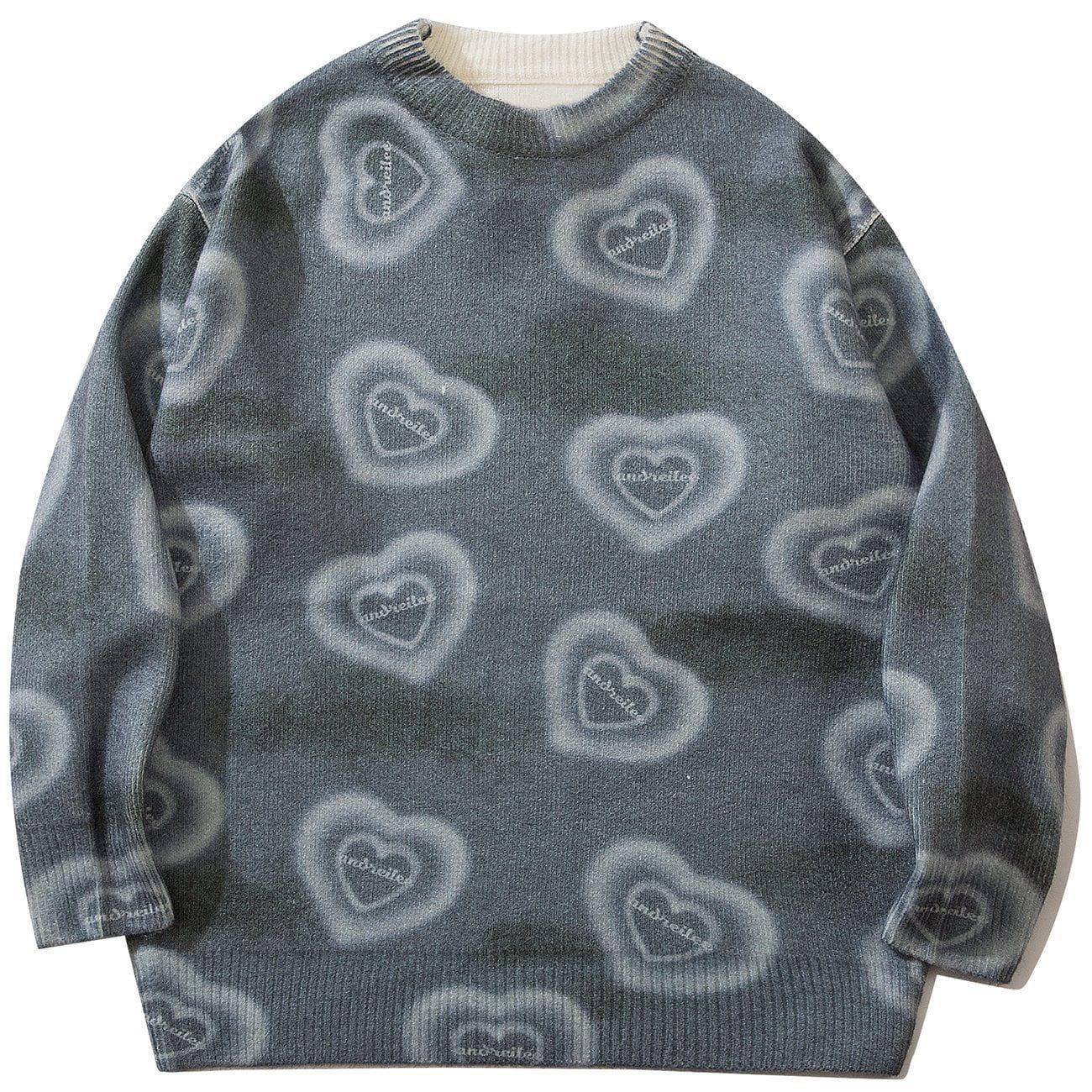 1984® - Heart Pattern Tie-dye Sweater - 1984brand