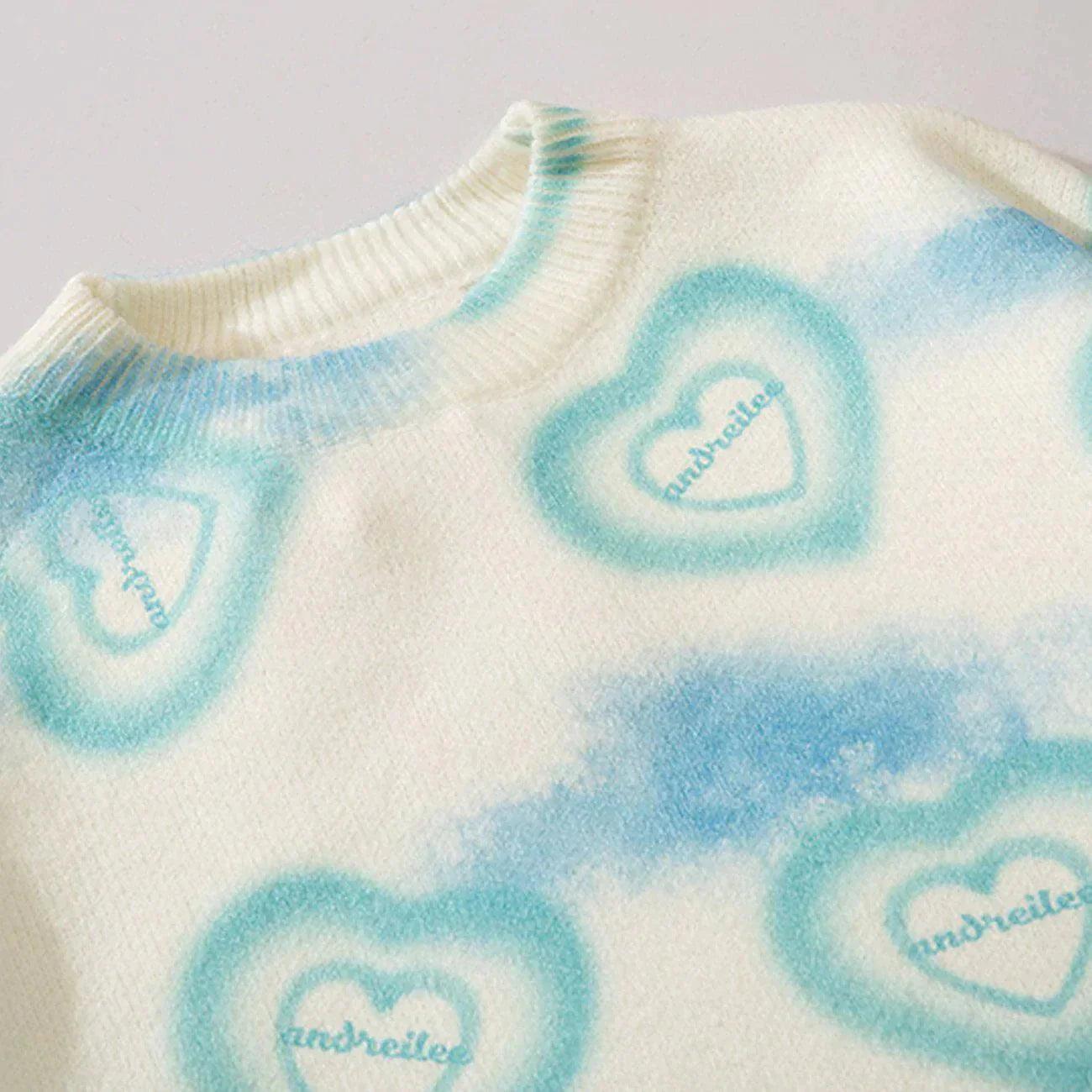 1984® - Heart Pattern Tie-dye Sweater - 1984brand