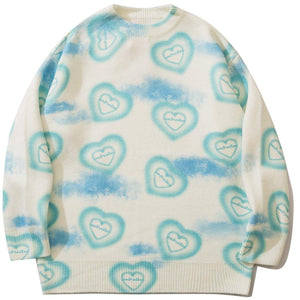 1984® - Heart Pattern Tie-dye Sweater - 1984brand