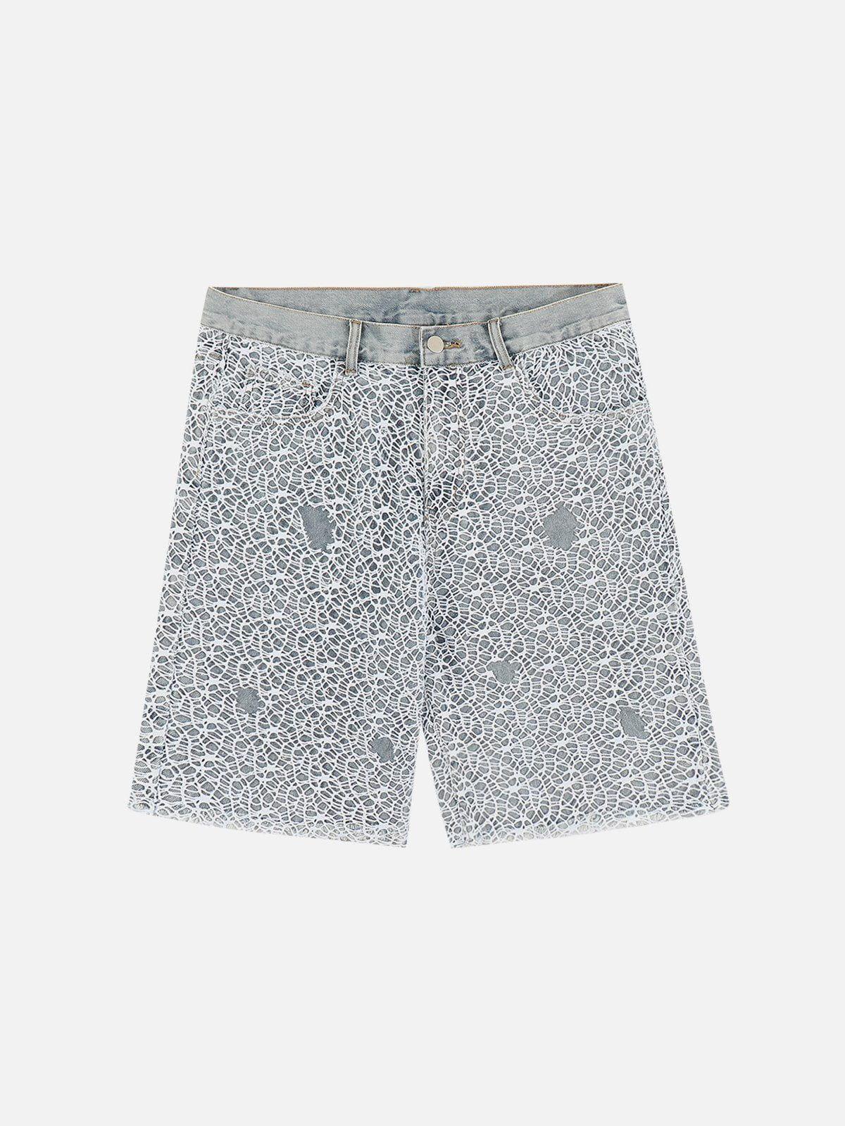 1984® - Hollow Out Broken Patchwork Shorts - 1984brand