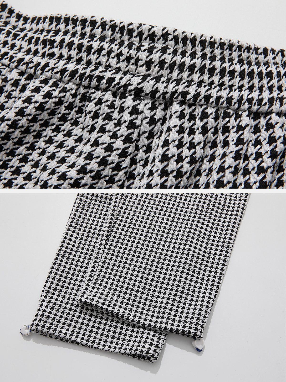 1984® - Houndstooth Straight-leg Casual Pants - 1984brand