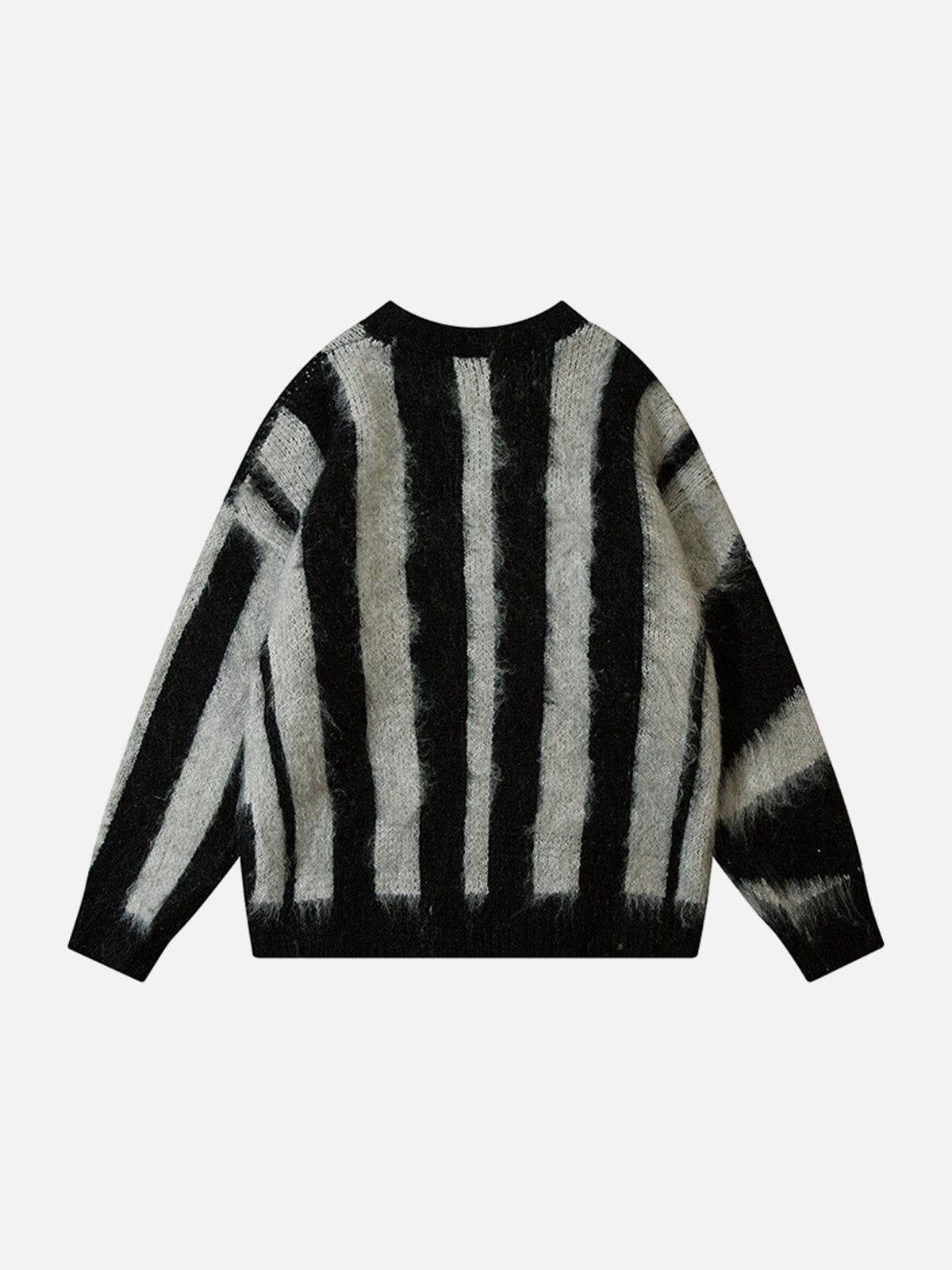 1984® - Irregular Striped Jacquard Knit Sweater - 1984brand