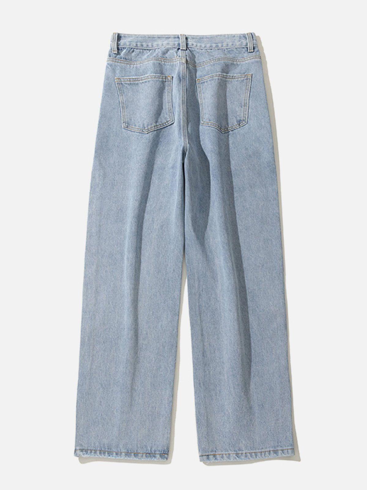 1984® - Irregular Waistline Slit Leg Jeans - 1984brand