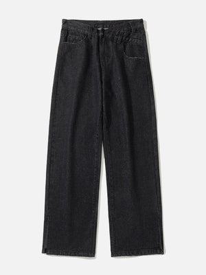 1984® - Irregular Waistline Slit Leg Jeans - 1984brand