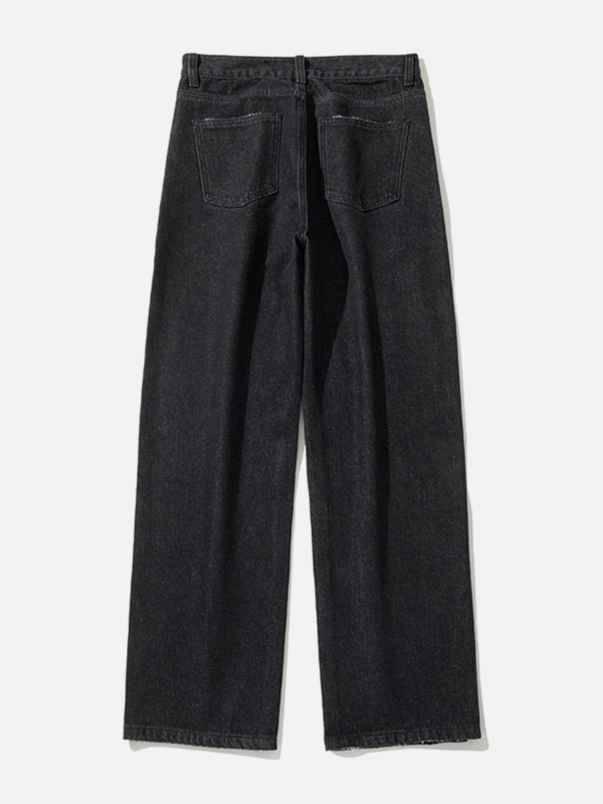 1984® - Irregular Waistline Slit Leg Jeans - 1984brand