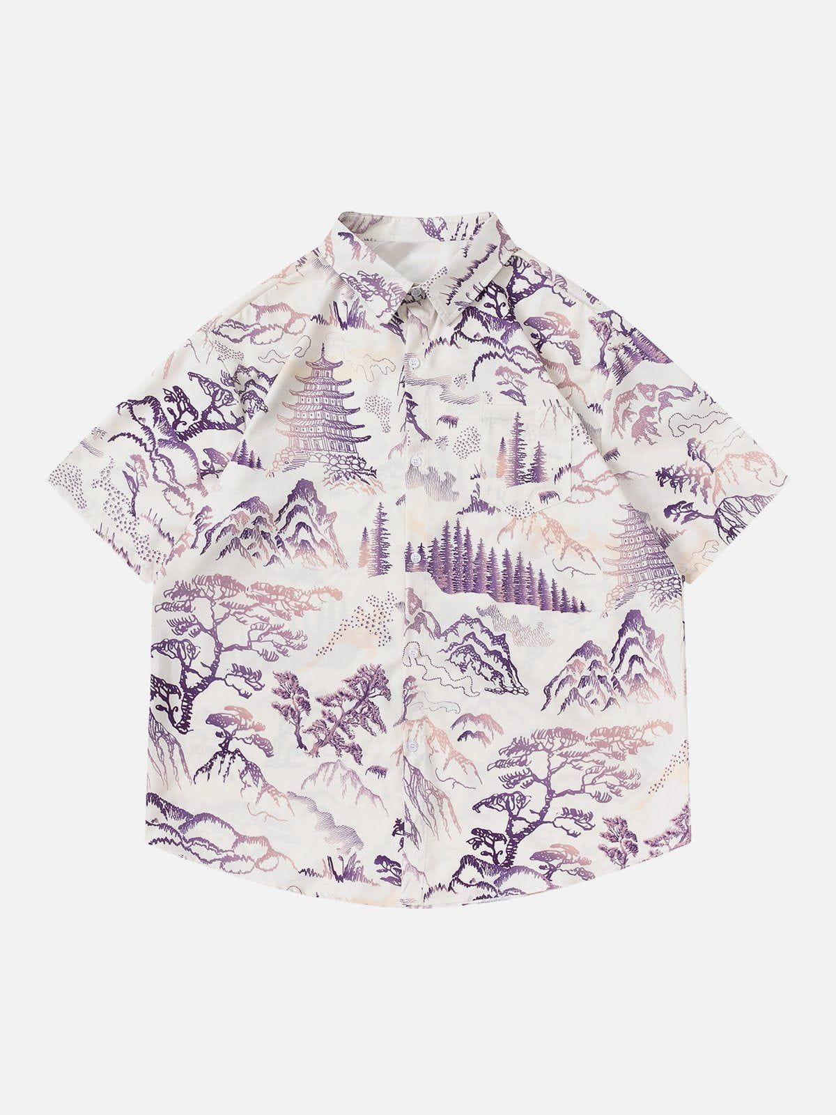 1984® - Landscape Chinese Painting Short Sleeve Shirt - 1984brand