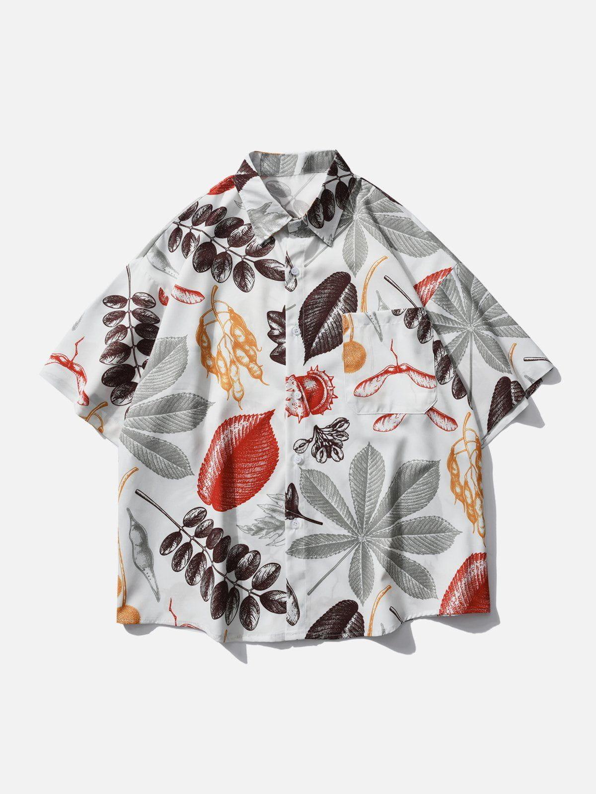 1984® - Leaf Print Short Sleeve Shirt - 1984brand