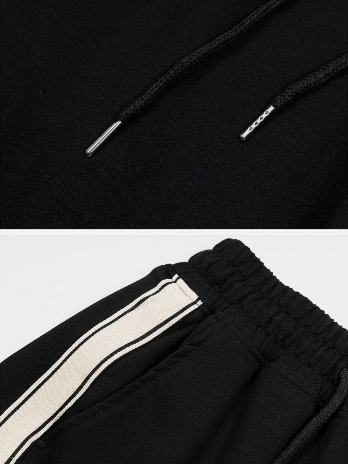 1984® - Leg Retractable Striped Drawstring Sweatpants - 1984brand