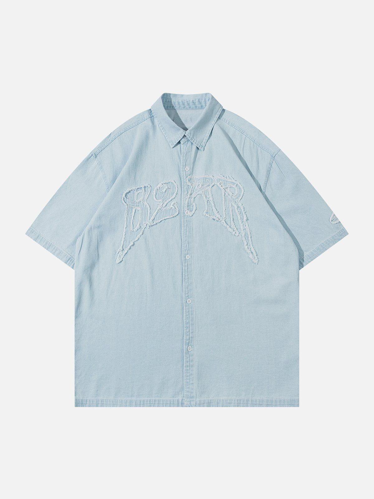 1984® - Letter Denim Short Sleeve Shirt - 1984brand