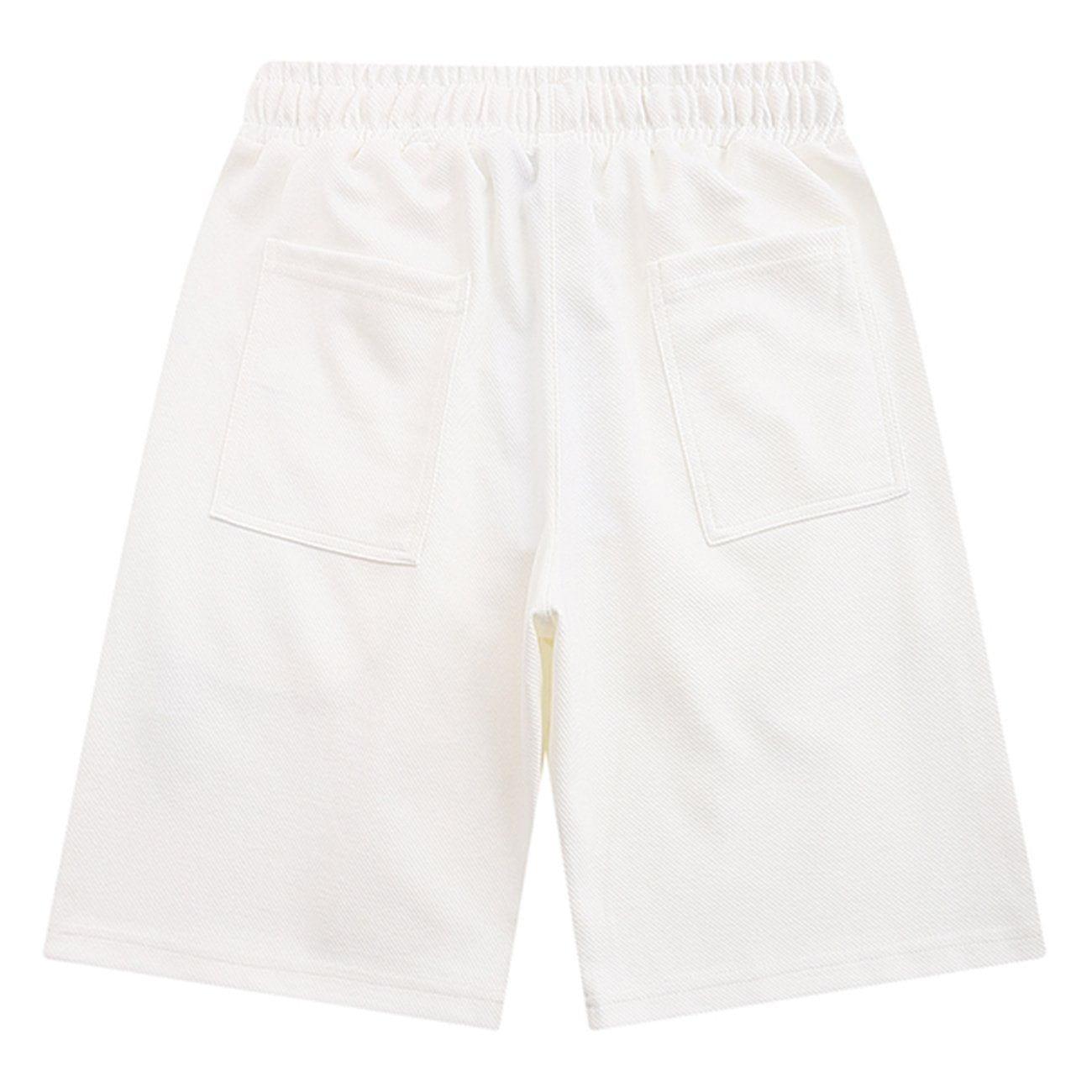 1984® - Letter Embroidery Solid Color Shorts - 1984brand