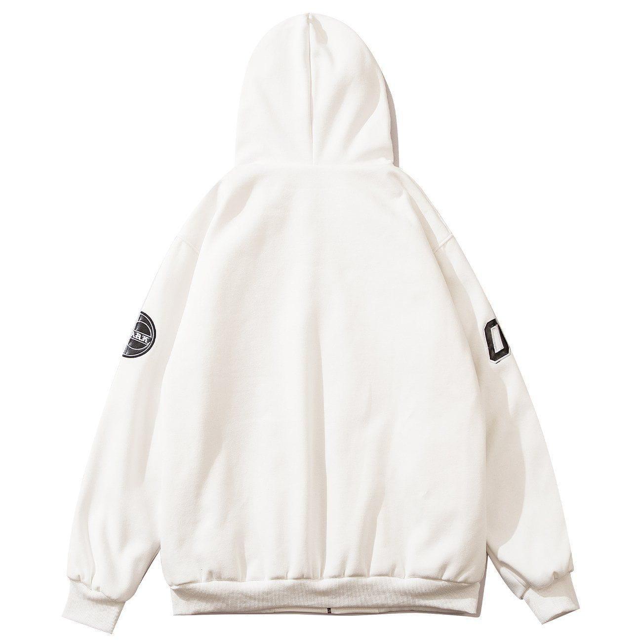 1984® - Letter Embroidery Zipper Hoodie - 1984brand