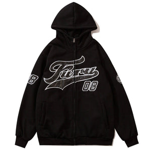 1984® - Letter Embroidery Zipper Hoodie - 1984brand