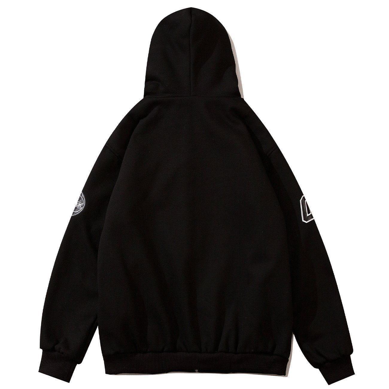 1984® - Letter Embroidery Zipper Hoodie - 1984brand
