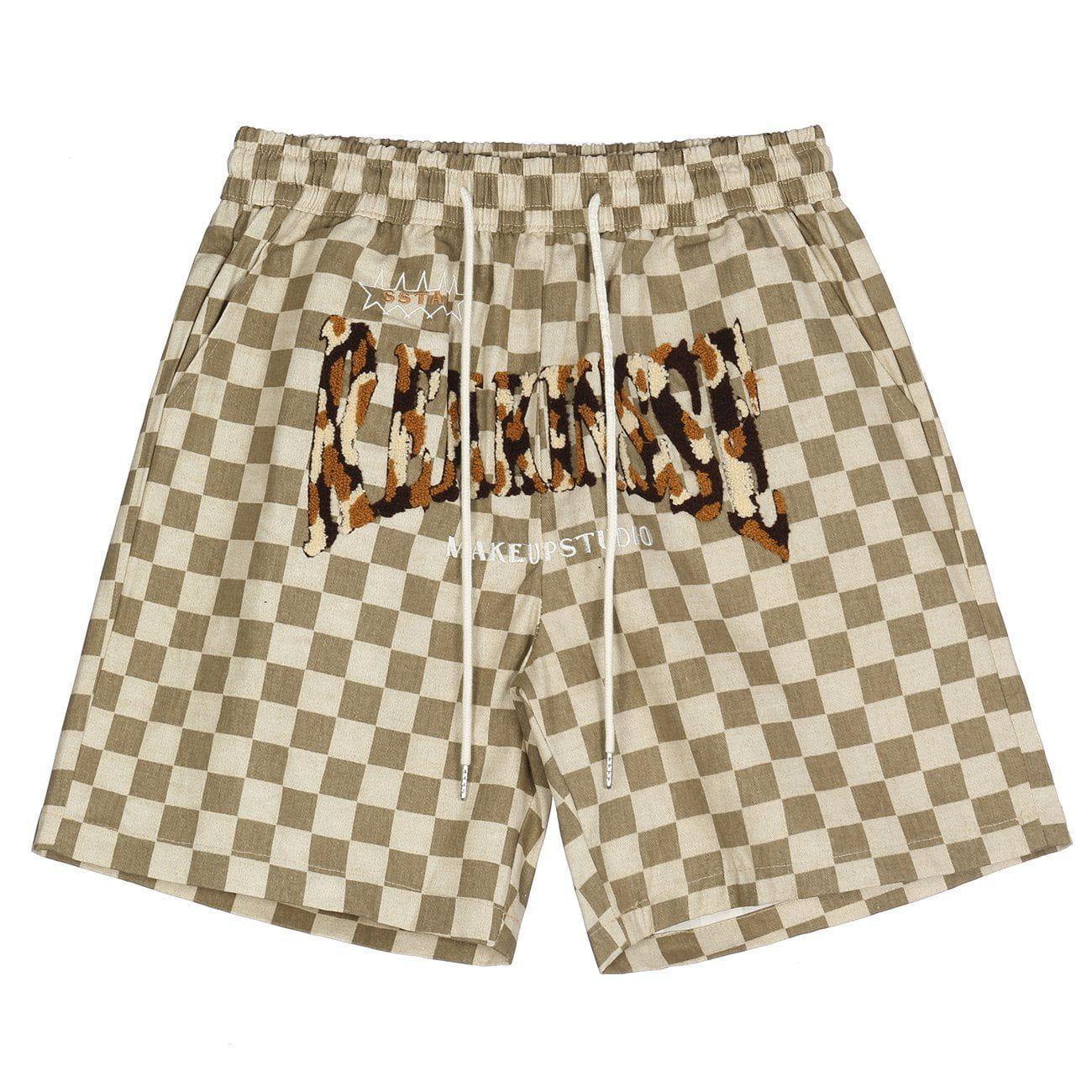 1984® - Letter Flocked Plaid Shorts - 1984brand