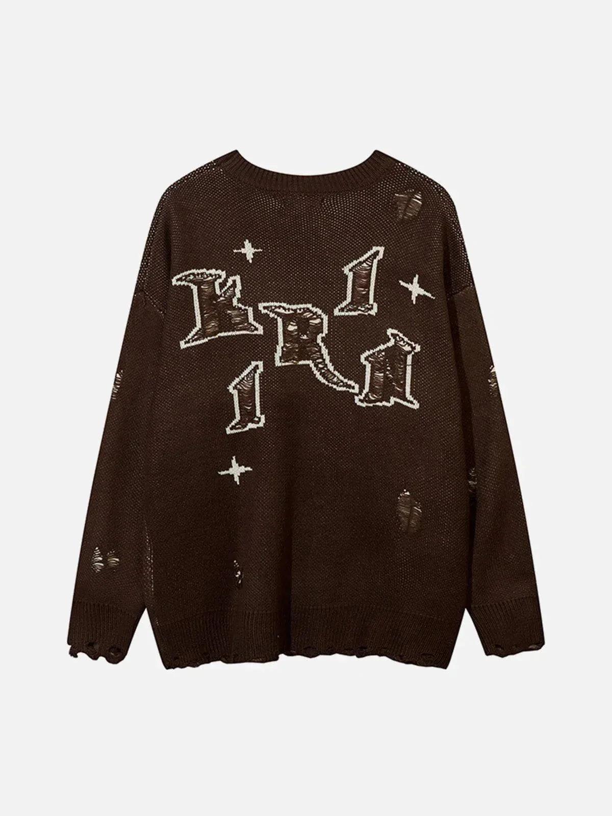 1984® - Letter Hole Crucifix Sweater - 1984brand