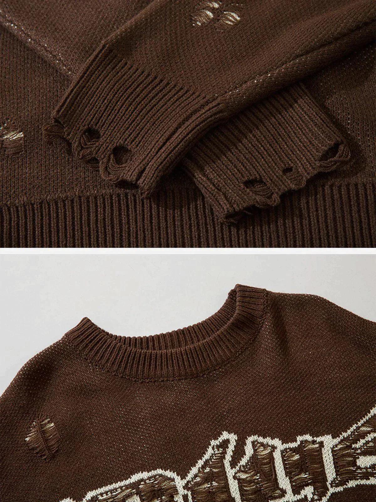 1984® - Letter Hole Crucifix Sweater - 1984brand