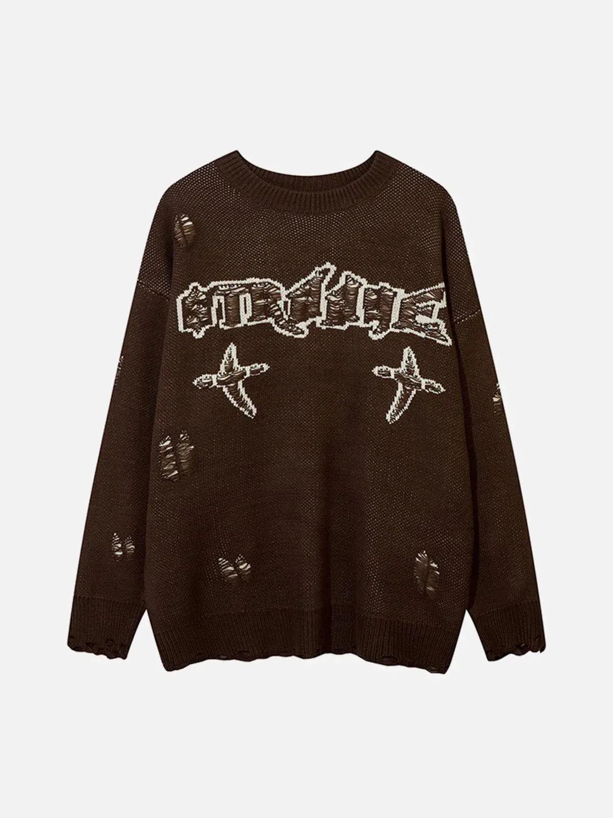 1984® - Letter Hole Crucifix Sweater - 1984brand