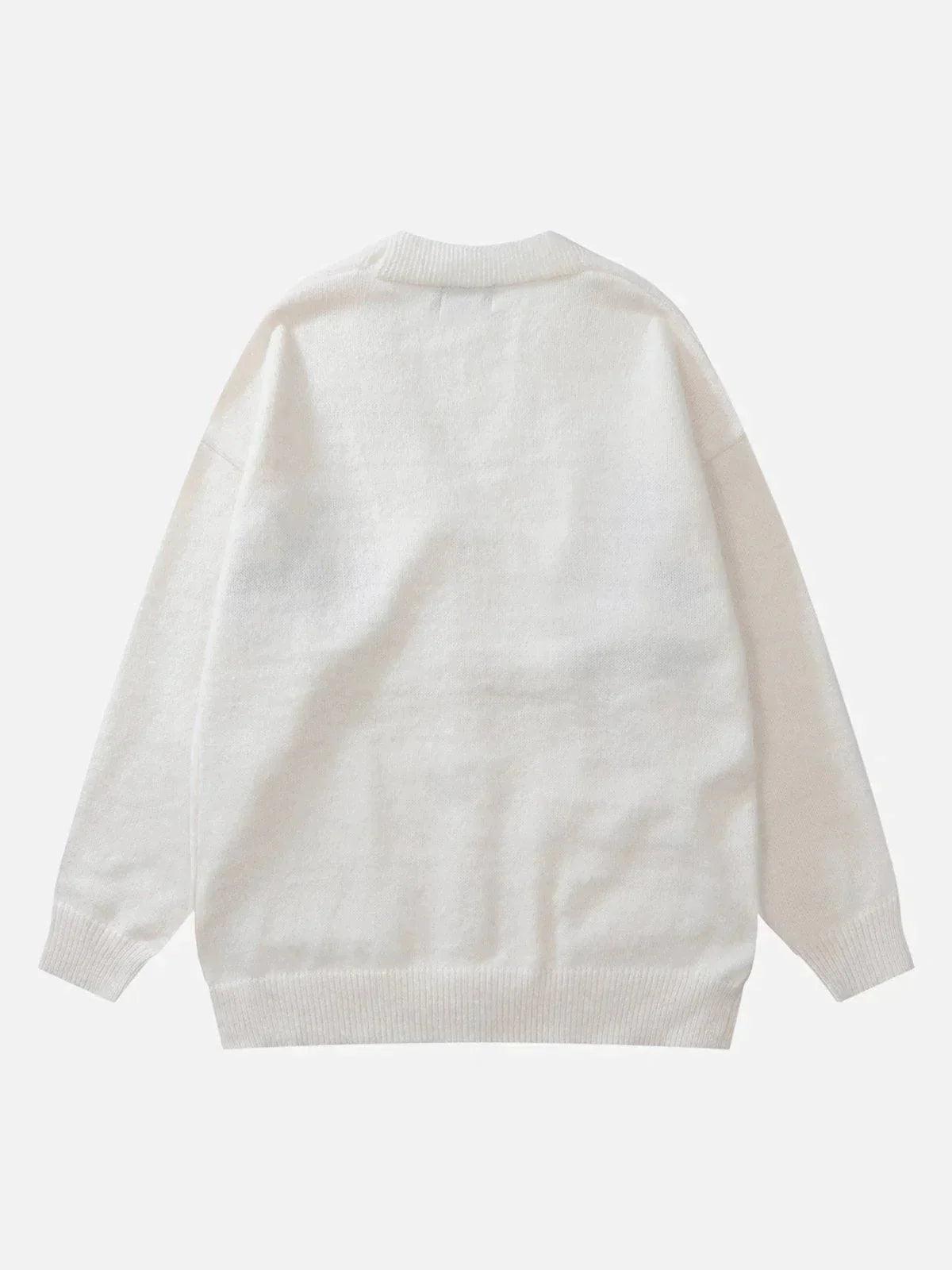 1984® - Letter Label Print Cardigan Sweater - 1984brand