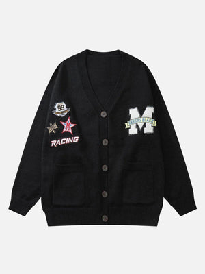 1984® - Letter Label Print Cardigan Sweater - 1984brand