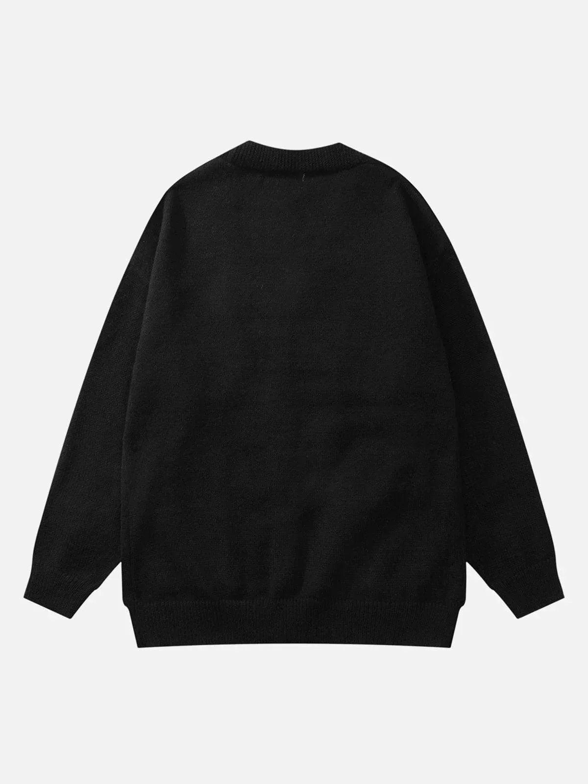 1984® - Letter Label Print Cardigan Sweater - 1984brand