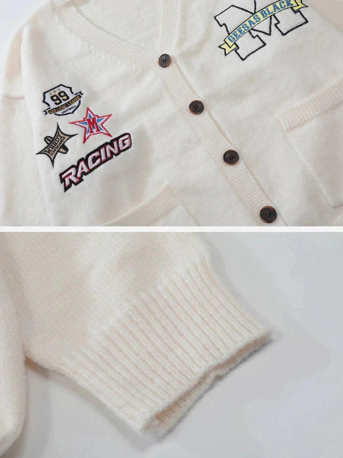 1984® - Letter Label Print Cardigan Sweater - 1984brand