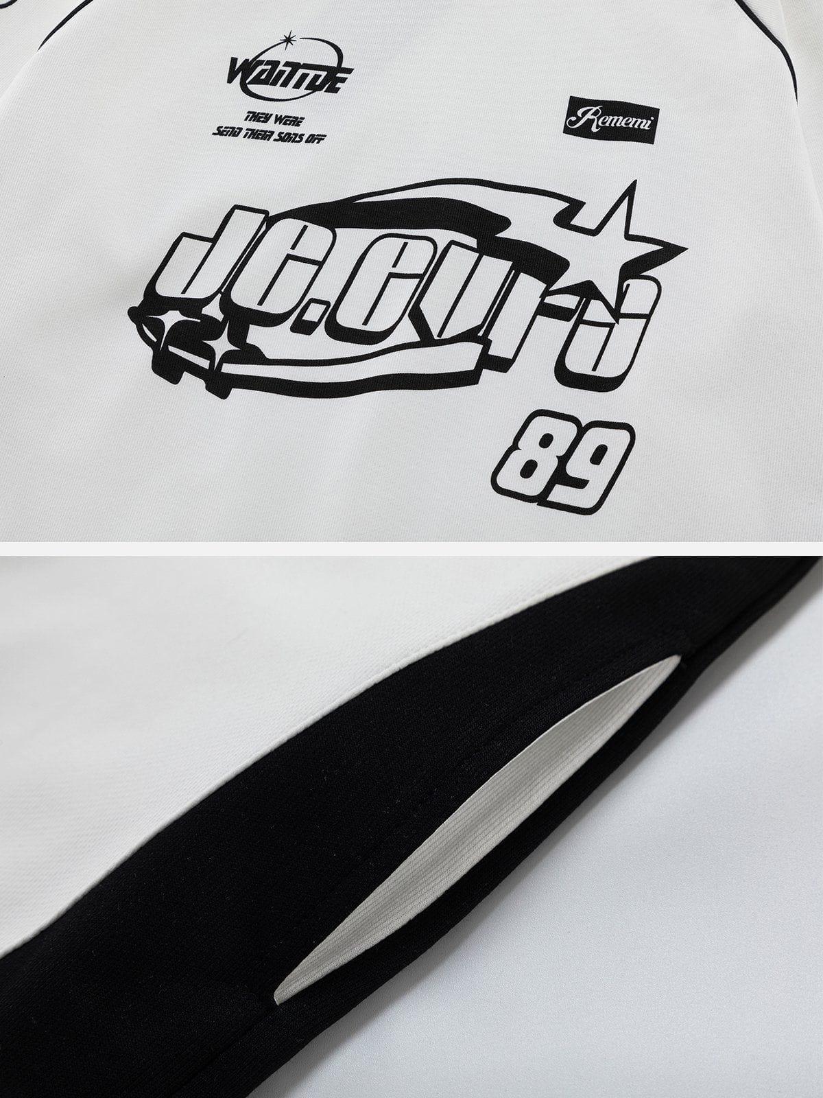 1984® - Letter Print Racing Hoodie - 1984brand