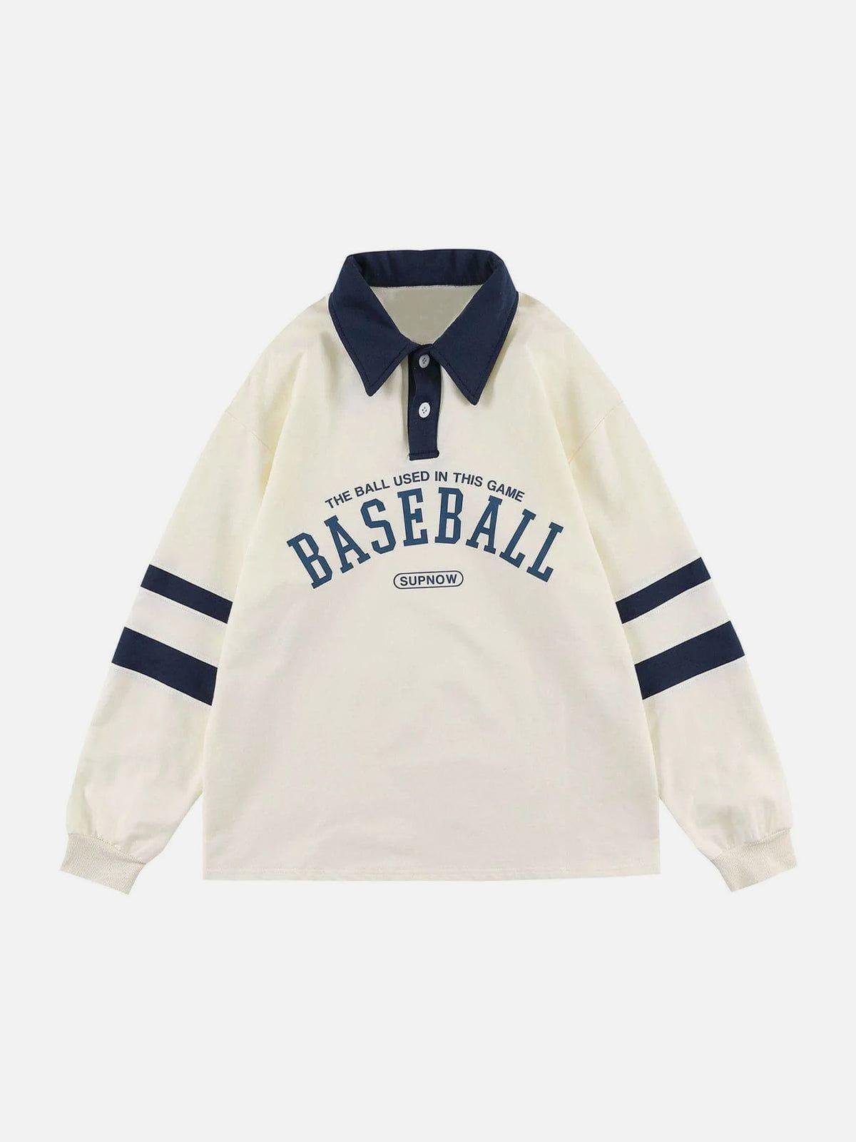 1984® - Letter Print Stripe Sweatshirt - 1984brand