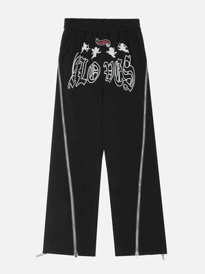 1984® - Letter Print Zipper Design Pants - 1984brand